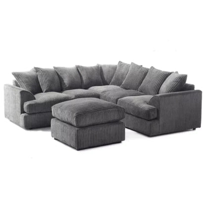 Jamba Double Padded Fabric Cream Corner Sofa - 6 Colours Available