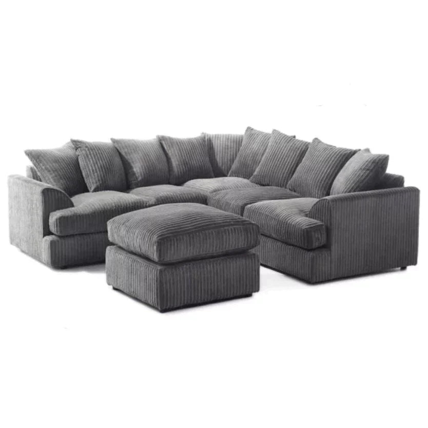 Jamba Double-Padded Fabric Coffee Corner Sofa - 6 Colours Available