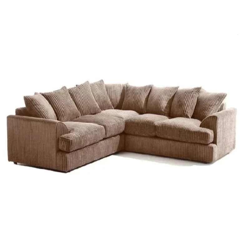 Jamba Double Padded Fabric Cream Corner Sofa - 6 Colours Available