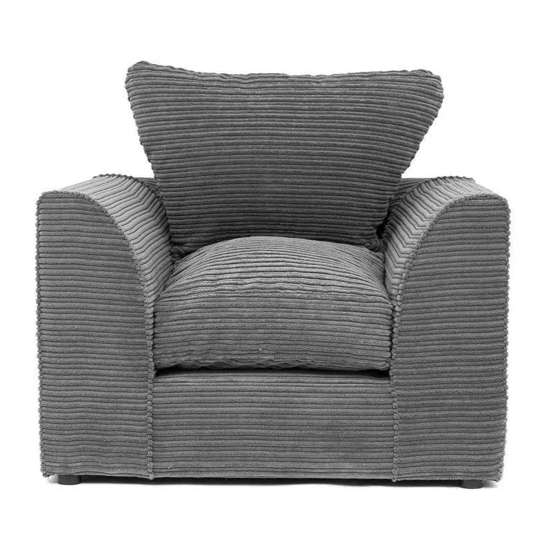 Desmond Jumbo Cord 3 Seater and 2 Seater Sofa Set - Black and Other Colours