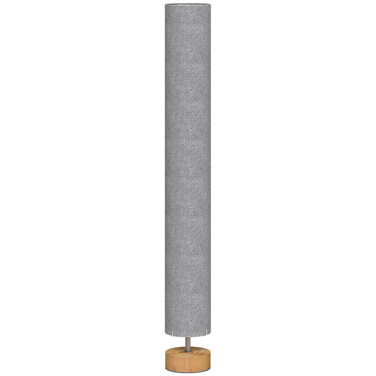 HOMCOM LED Floor Lamp for Living Room, 120cm Modern Standing Lamp with 3000K/4500K/6500K Colour Temperatures, Linen Shade and Wooden Base, Grey