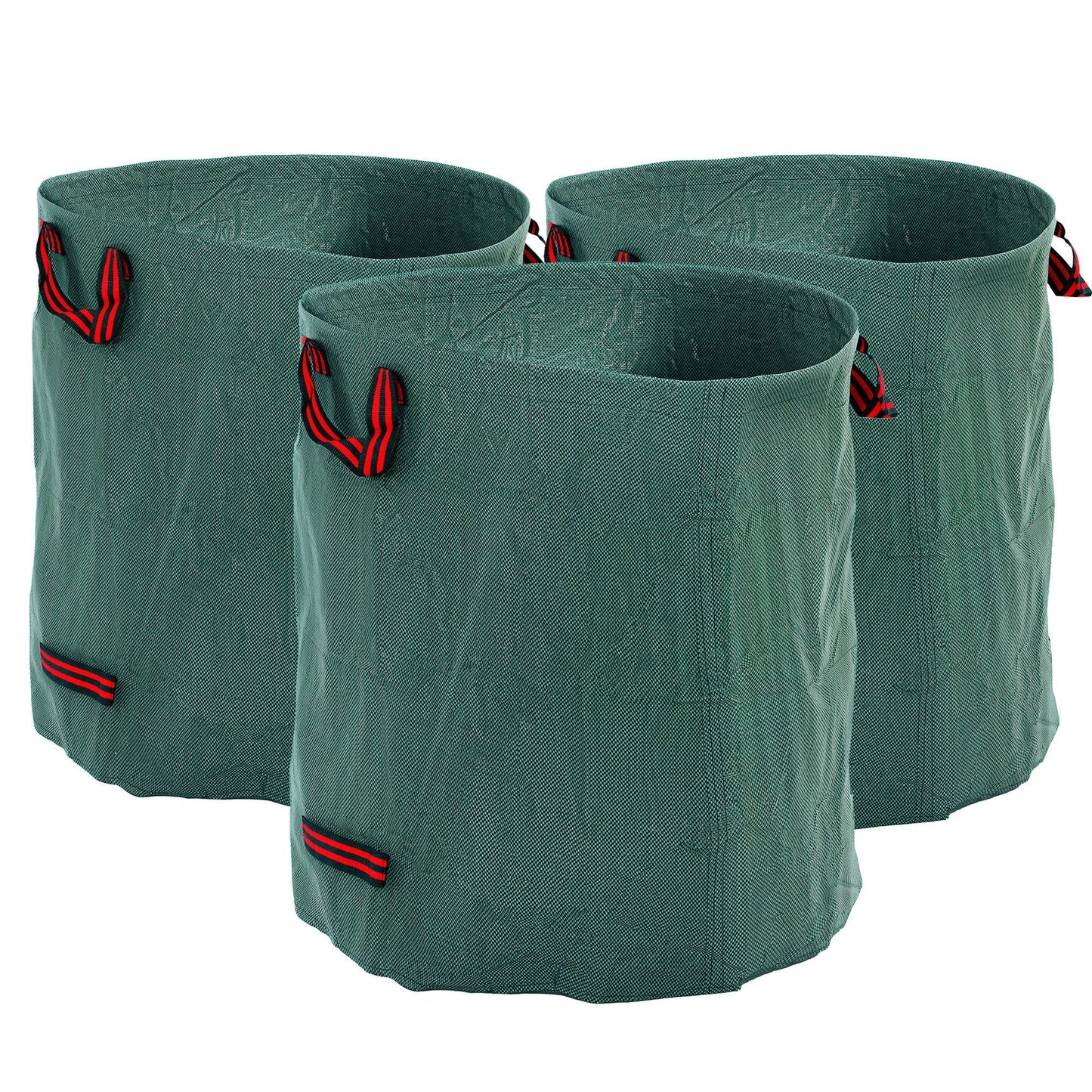 Outsunny Garden Waste Bags, 272L x 3 Heavy Duty Garden Bags, Foldable and Reusable Waste Sacks with Handles for Loading Leaf, Trash, Debris, Green