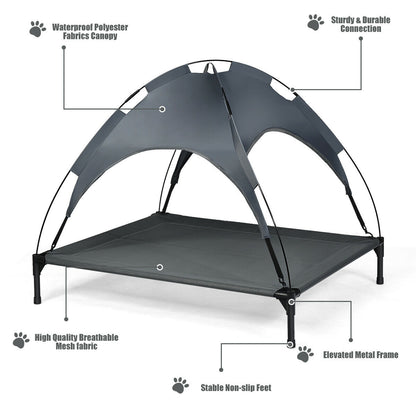 Elevated Pet Bed with Removable Canopy