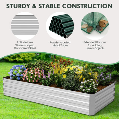 Galvanized Raised Garden Bed with Mini Greenhouse Cover