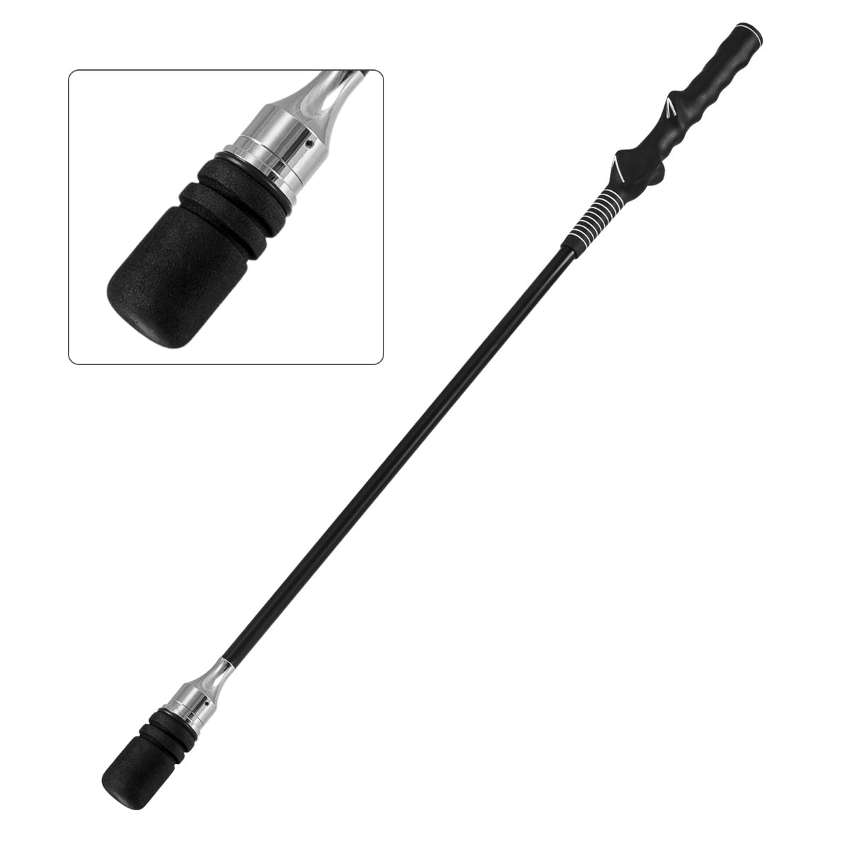 Golf Swing Trainer with Click Sound and Weight Golf Warm-up Practice Tool-Black