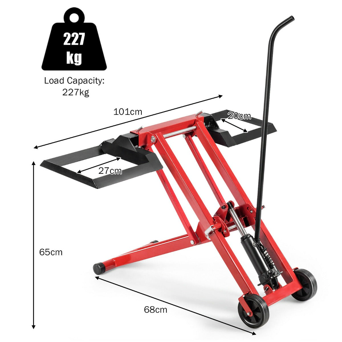 Lawn Mower Lift Jack with Wheels for Garden Tractors