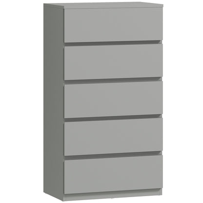 HOMCOM Chest of Drawers, 5-Drawer Storage Cabinets, Modern Dresser, Storage Drawer Unit for Bedroom