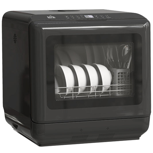 HOMCOM 6L Five-Mode Tabletop Dishwasher - Black