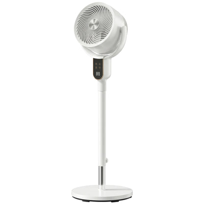 HOMCOM 20 dB Silent Standing Fan for Bedroom, 42" Pedestal Fan with Remote, 90Â° Oscillating, 8 Speeds, Remote Control, White