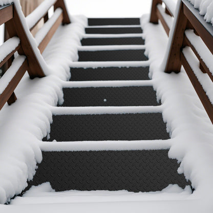 Heated Outdoor Mat with Non-Slip Rubber and Leak-Proof Plug-Black