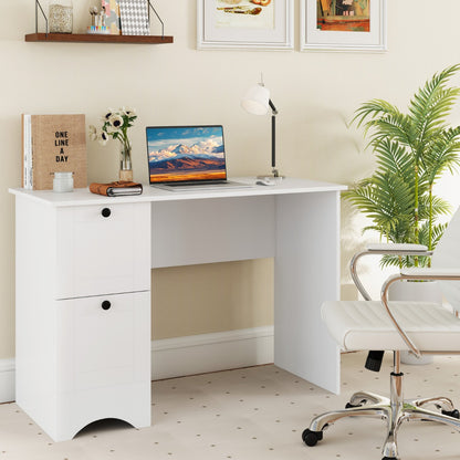 Home Office Writing Desk with 2 Drawers-White