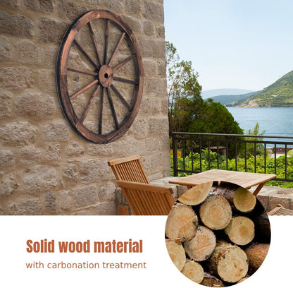 76cm Decorative Wooden Wheels Set of 2