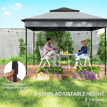 Outsunny 3 x 3(m) Pop Up Gazebo, Height Adjustable Instant Event Shelter with Netting and Carrying Bag, Grey