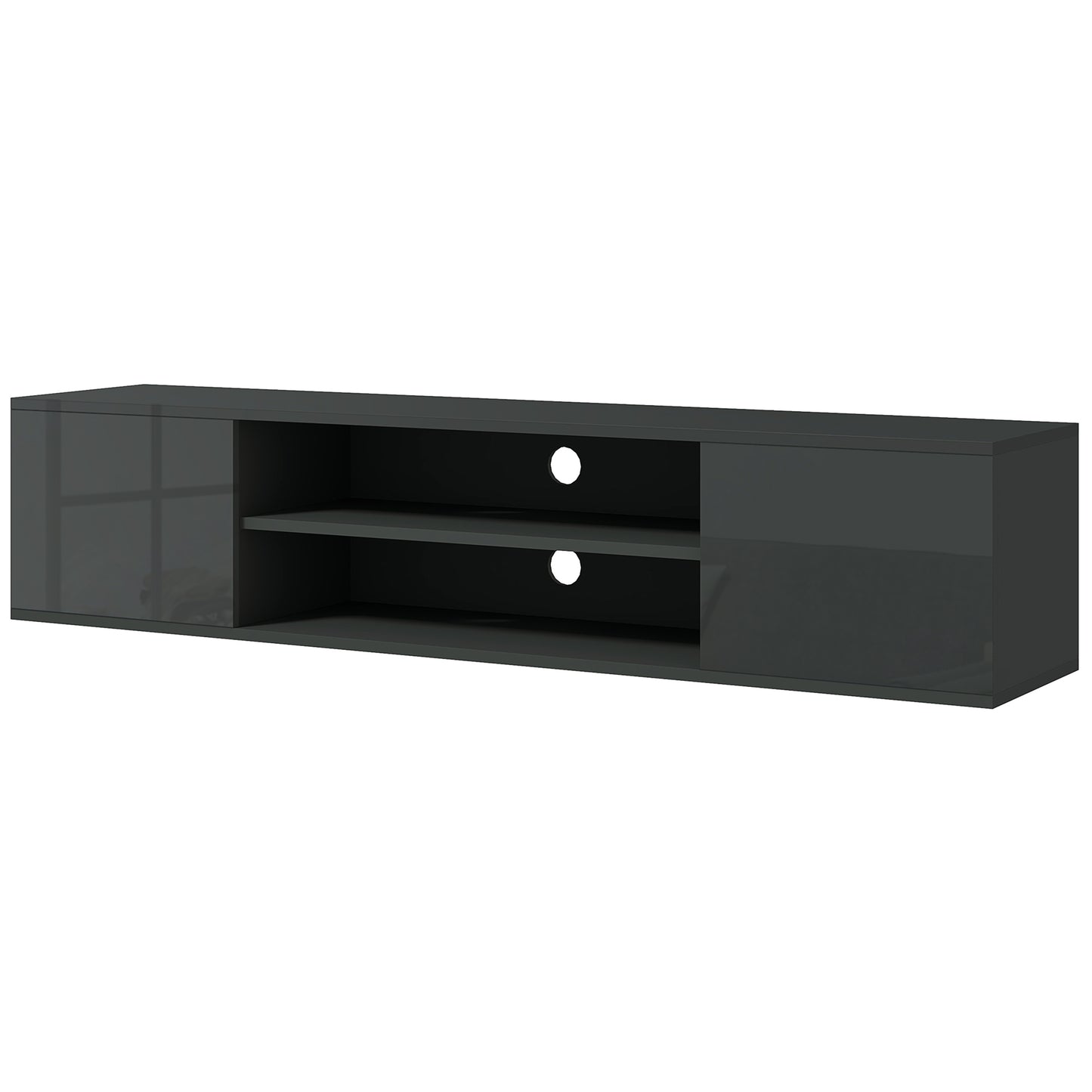 HOMCOM Floating TV Stand Cabinet for TVs up to 60", Wall Mounted TV Unit, Grey