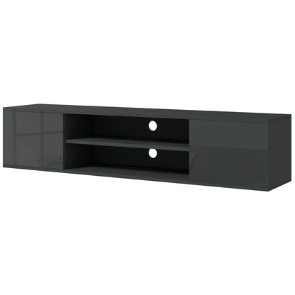 HOMCOM Floating TV Stand Cabinet for TVs up to 60", Wall Mounted TV Unit, Grey