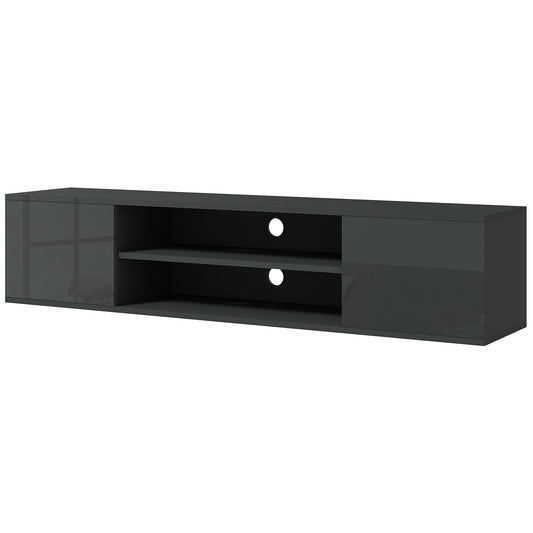 HOMCOM Floating TV Stand Cabinet for TVs up to 60", Wall Mounted TV Unit, Grey