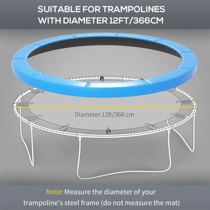HOMCOM 12ft Trampoline Accessories Safety Pad Î¦366cm Replacement Surround Padding Thick Foam Pads Light Blue