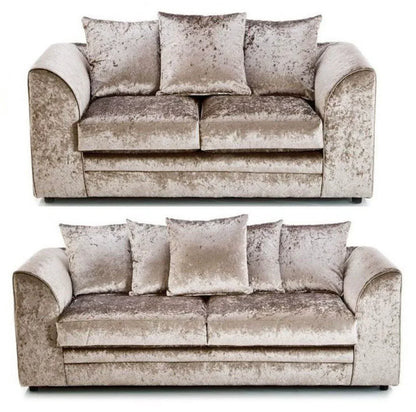 Arabia Crushed Velvet Corner Sofa - Silver, Black, Mink