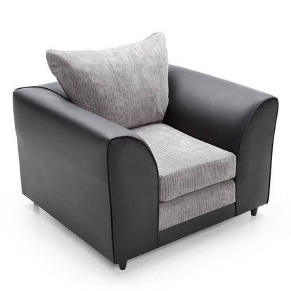 Aruba Black and Grey Fabric 2 Seater Sofa