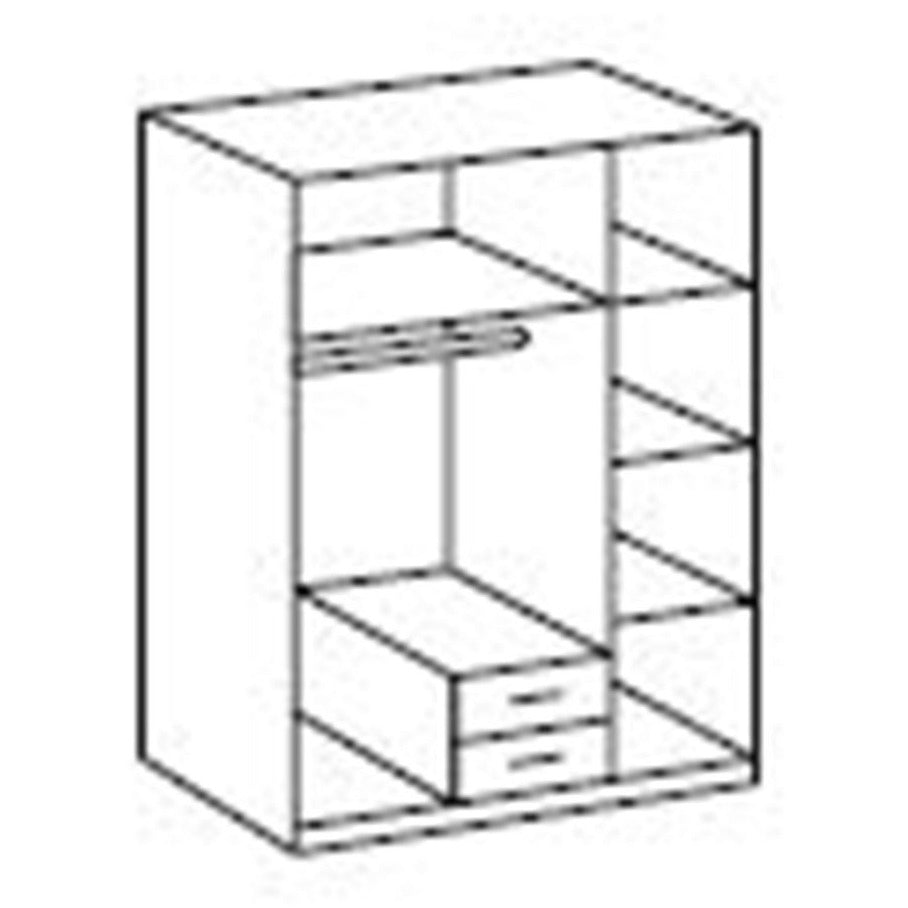 DARWIN 3 Door Wardrobe Grey 135cm