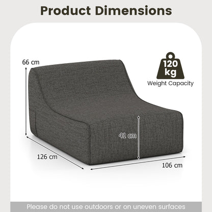 Inflatable Lounge Chair Ergonomic Blow Up Lazy Sofa with Detachable Cover and Anti-Slip Base-Grey