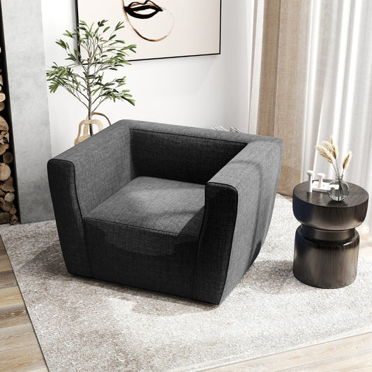Inflatable Sofa Portable Blow Up Couch with Detachable Cover Single Lounger Air Sofa Chair-Grey