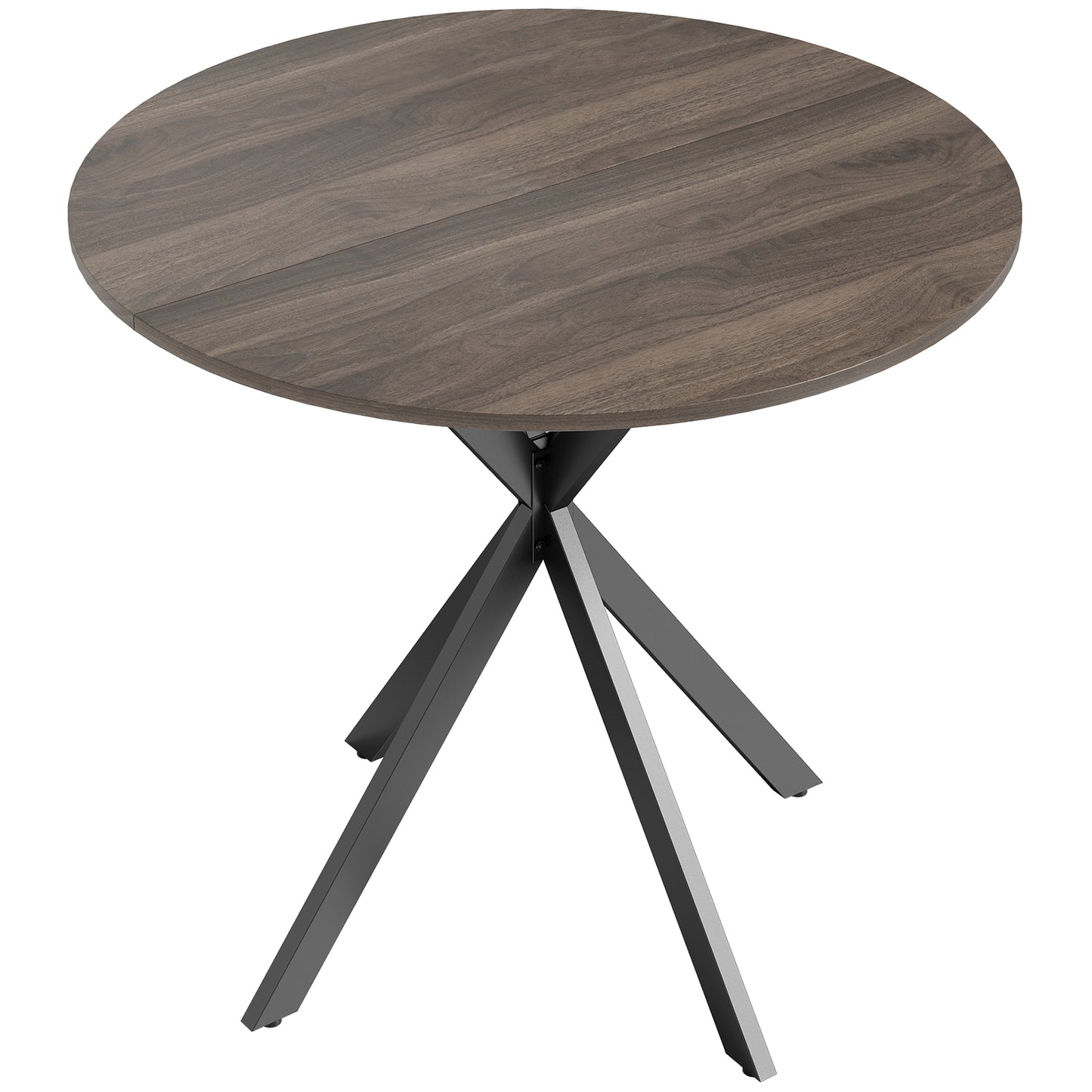 HOMCOM 80cm Industrial Round Dining Table - Brown