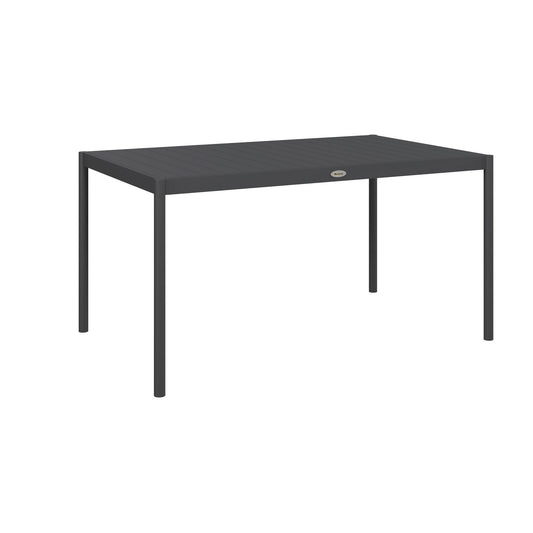 Outsunny Six-Seater Outdoor Table with Slatted Aluminium Top and Steel Legs