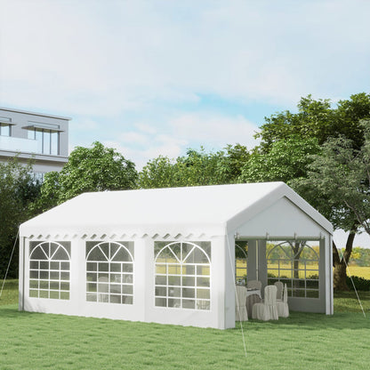Outsunny 6m x 4m Heavy Duty Garden Gazebo for Parties, Wedding and Events, White