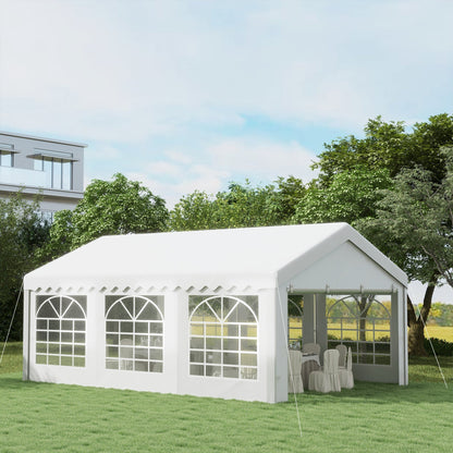 Outsunny 6m x 4m Heavy Duty Garden Gazebo for Parties, Wedding and Events, White
