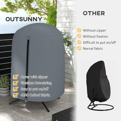 Outsunny 190 x Î¦128cm Hanging Egg Chair Furniture Cover - Grey