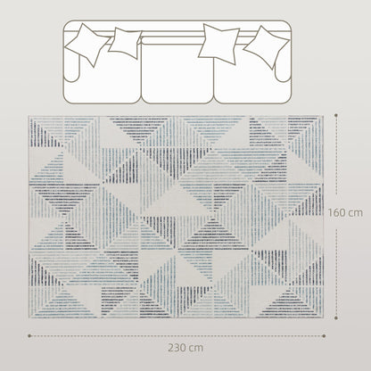 HOMCOM Modern Area Rug, Geometric Pattern Non-Slip Washable Rug, Soft Floor Carpet for Living Room, Bedroom, Dining Room, Home Office, 230 x 160 cm, Multi-Coloured