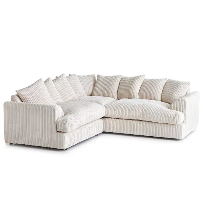 Jamba Double-Padded Fabric Black Corner Sofa - 6 Colours Available