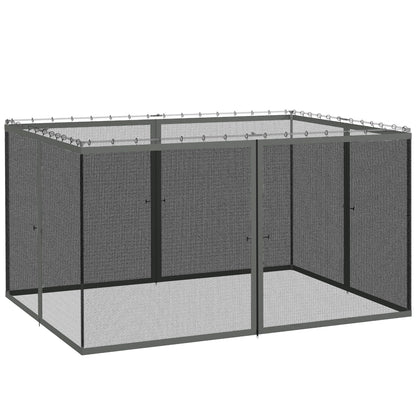 Outsunny 352 x 207cm Universal Replacement Mesh Sidewall Netting for Patio Gazebos and Canopy Tents, (Sidewall Only) Dark Grey