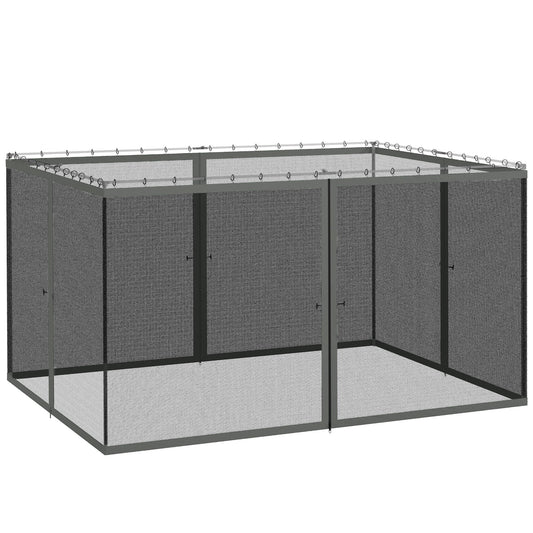 Outsunny 352 x 207cm Universal Replacement Mesh Sidewall Netting for Patio Gazebos and Canopy Tents, (Sidewall Only) Dark Grey