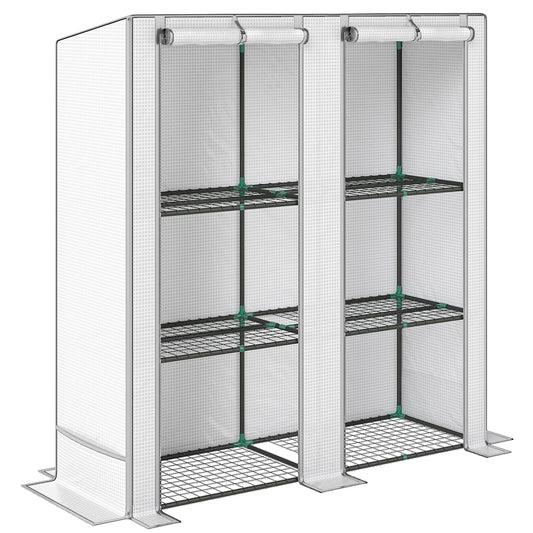 Outsunny Three-Tier Mini Greenhouse - White