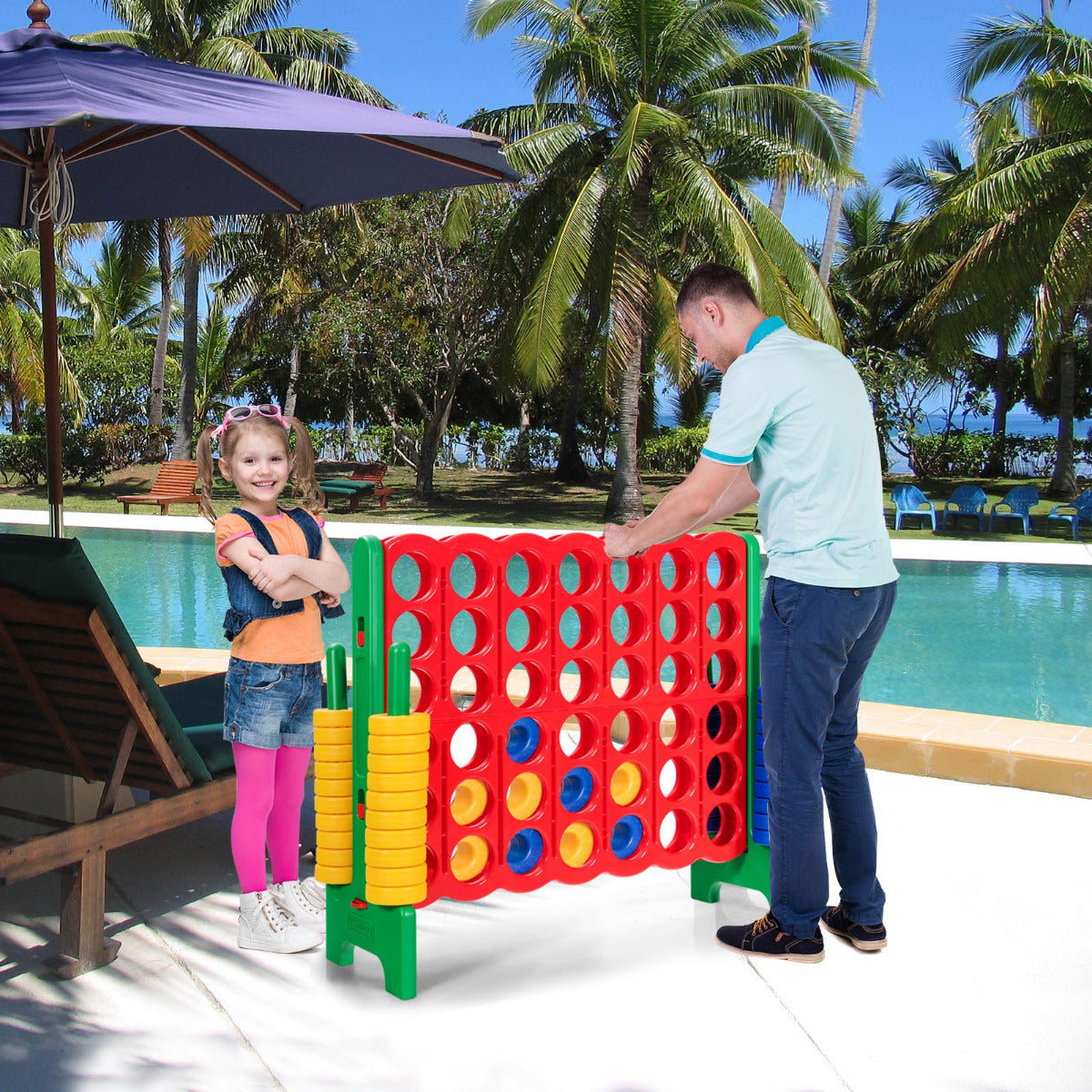 Jumbo 4-to-Score Giant Game Set with Quick-Release Lever-Green