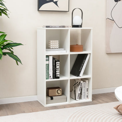 6-Cube Bookshelf Bookcase with 2 Anti-Tipping Kits for Living Room-White