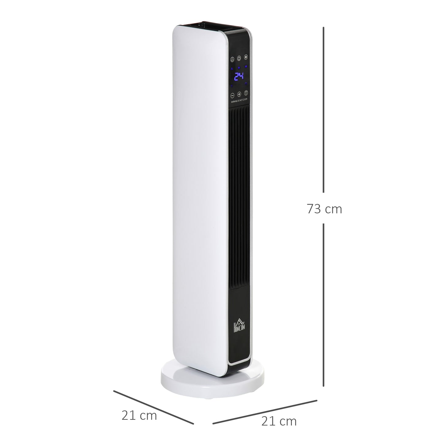 HOMCOM 1100W/2200W Space Heater with 65Â° Oscillation, Electric Heater with 2 Heat and Fan, 8-Hour Timer, Overheat & Tip Over Protection for Bedroom, 29 inch