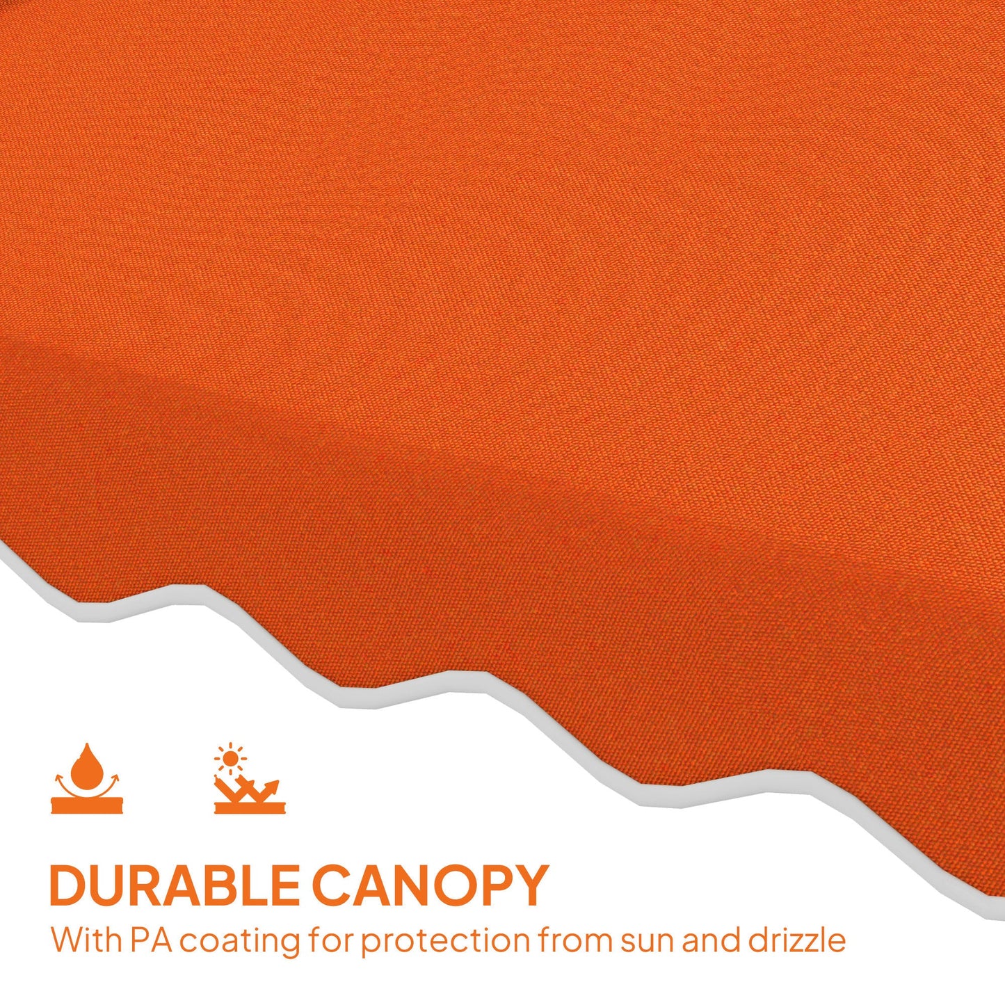 Outsunny 2.5m Cantilever Parasol with Easy Lever, Square Double Top Garden Parasol Umbrella with Ruffles and Cross Base, Overhanging Outdoor Sun Shades, Orange