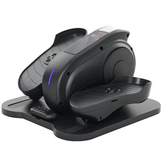 SPORTNOW Under Desk Elliptical Machine, Seated Pedal Exerciser, Mini Electric Elliptical Machine for Seniors with LCD Monitor, Remote Control and 10 Adjustable Speed, Quiet & Portable, Black