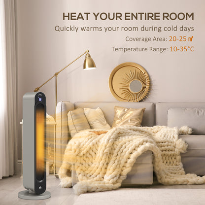 HOMCOM 2kW PTC Ceramic Tower Heater, 10-35Â°C Temperature Range