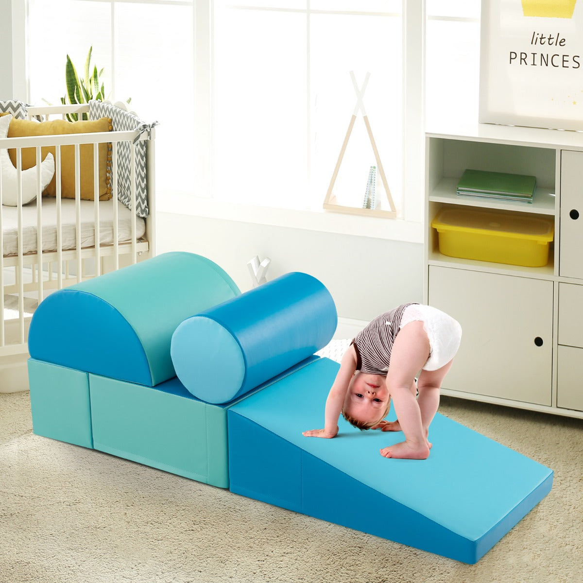 5-Piece Soft Waterproof Kids Climb and Crawl Activity Playset-Navy