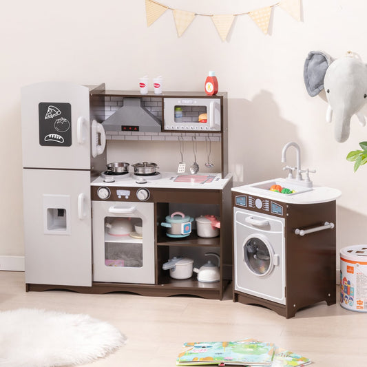 Kids Kitchen Playset with Realistic Lights and Sounds-Coffee