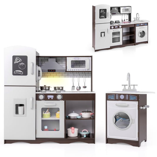 Kids Kitchen Playset with Realistic Lights and Sounds-Coffee