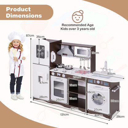 Kids Kitchen Playset with Realistic Lights and Sounds-Coffee