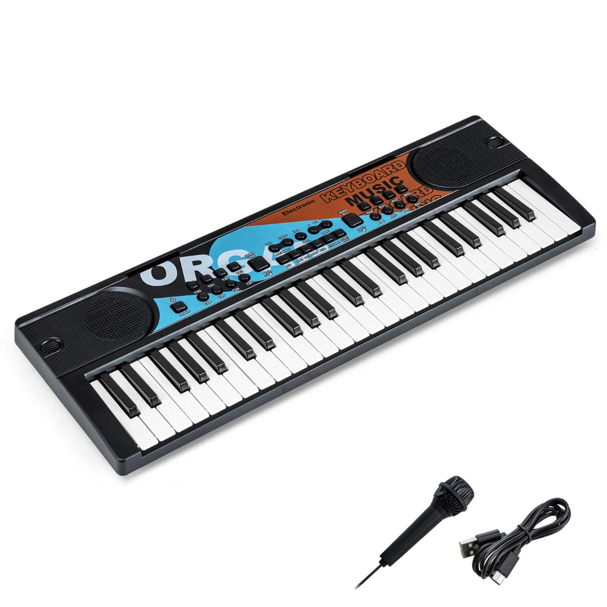 49 Keys Portable Kids Piano Keyboard-Black