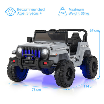 12V Kids Ride on Truck with 2.4G Parental Remote Control and Music-Grey