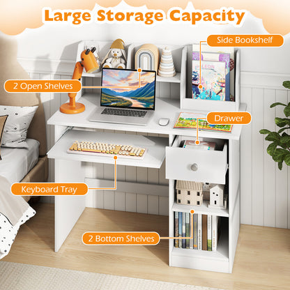 Kids Study Desk Multifunctional Student Desk-White