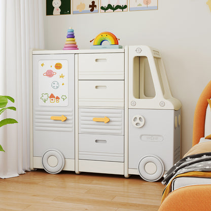 Kids Toy Storage Organizer with 4 Pull-out Drawers-Grey